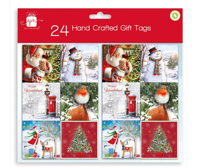CHRISTMAS 24 HAND CRAFTED GIFT TAGS