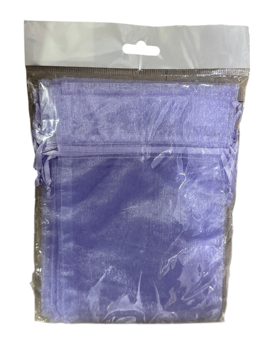 LILAC ORGANZA BAG PACK OF 10 12x17cm