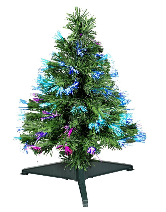 SAPIN DE NOËL À LEDS EN FIBRES OPTIQUES CHANGEANT DE COULEUR 60 cm