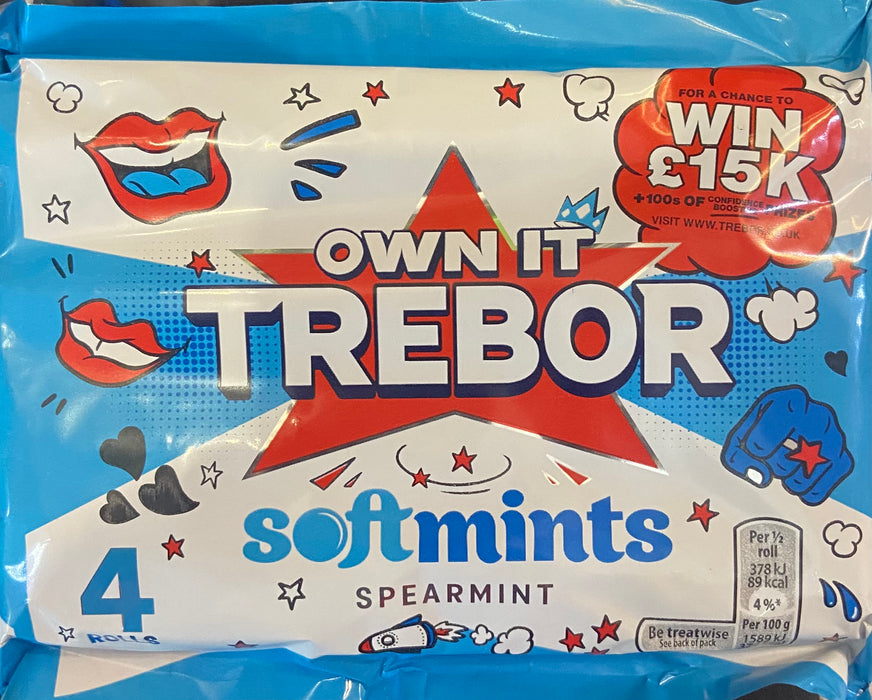 TREBOR SOFTMINTS SPEARMINT MINTS ROLL 4PK