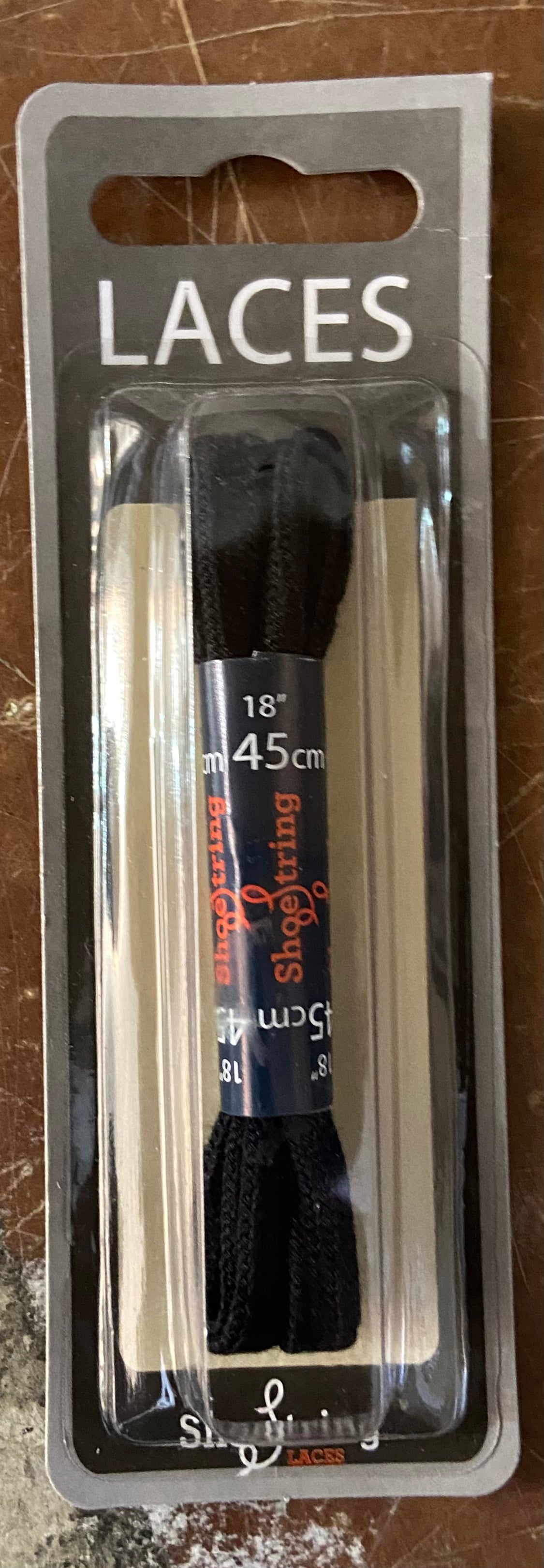 SHOE STRING LACES 45cm BLACK ROUND