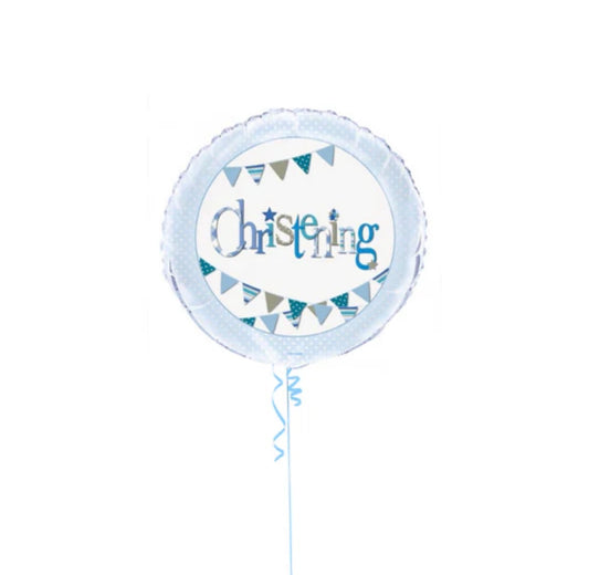 BALLON ALUMINIUM DE BAPTÊME BLEU DE 45 CM