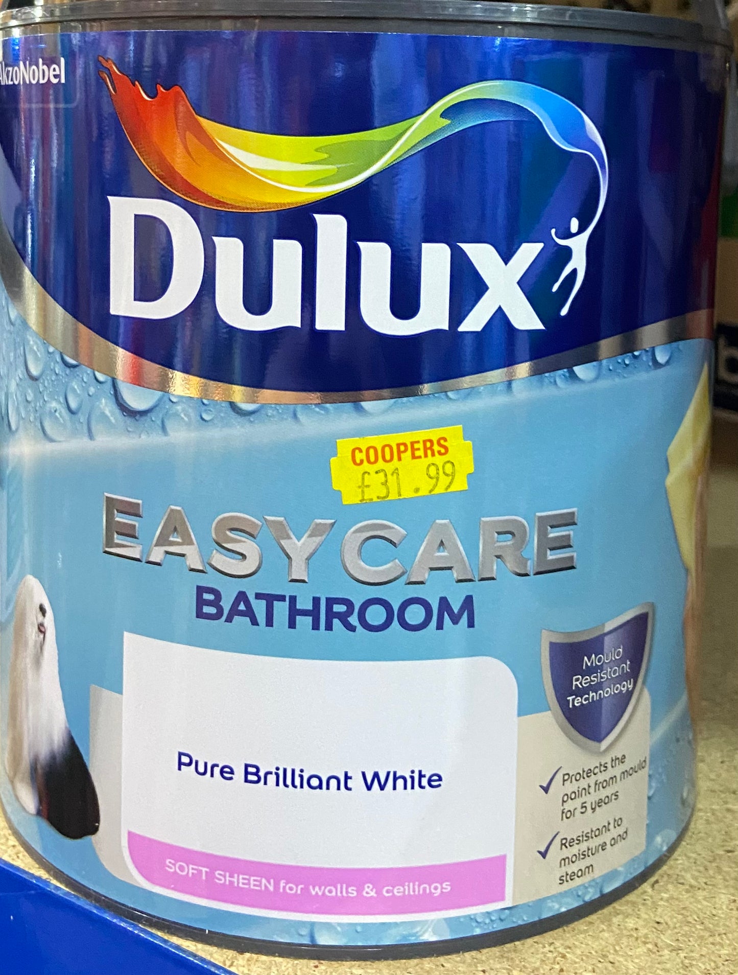 DULUX BATHROOM PURE BRILLIANT WHITE 2.5L