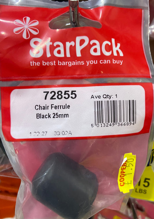 STARPACK CHAIR FERRULE BLACK 25mm