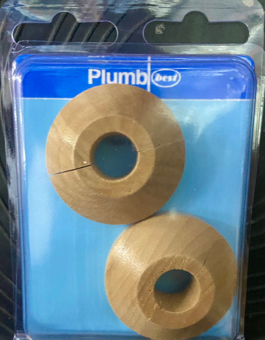 PLUMB PIPE ROSE SOLID MAPLE WOOD TO FIT 15mm PIPE