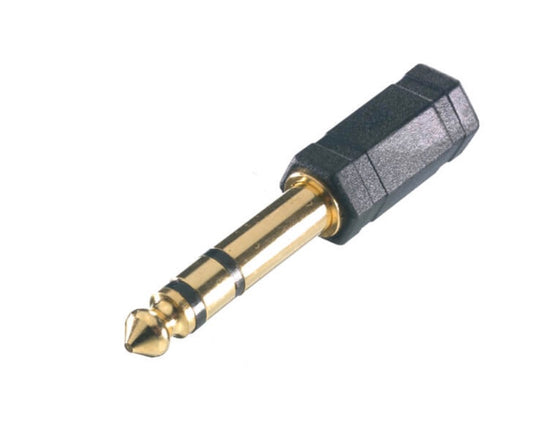 Adaptateur 3,5mm/6,3mm, prise dorée, stéréo