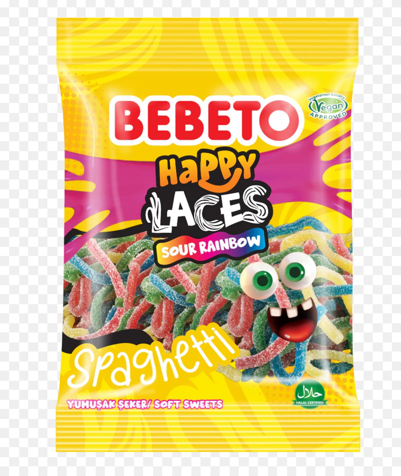SPAGHETTI ARC-EN-CIEL ACIDULÉ LACETS JOYEUSES 70g