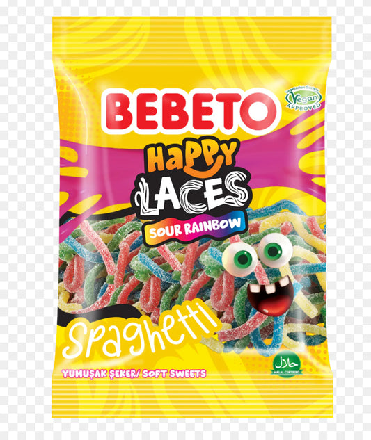 SOUR RAINBOW SPAGHETTI HAPPY LACES 70g