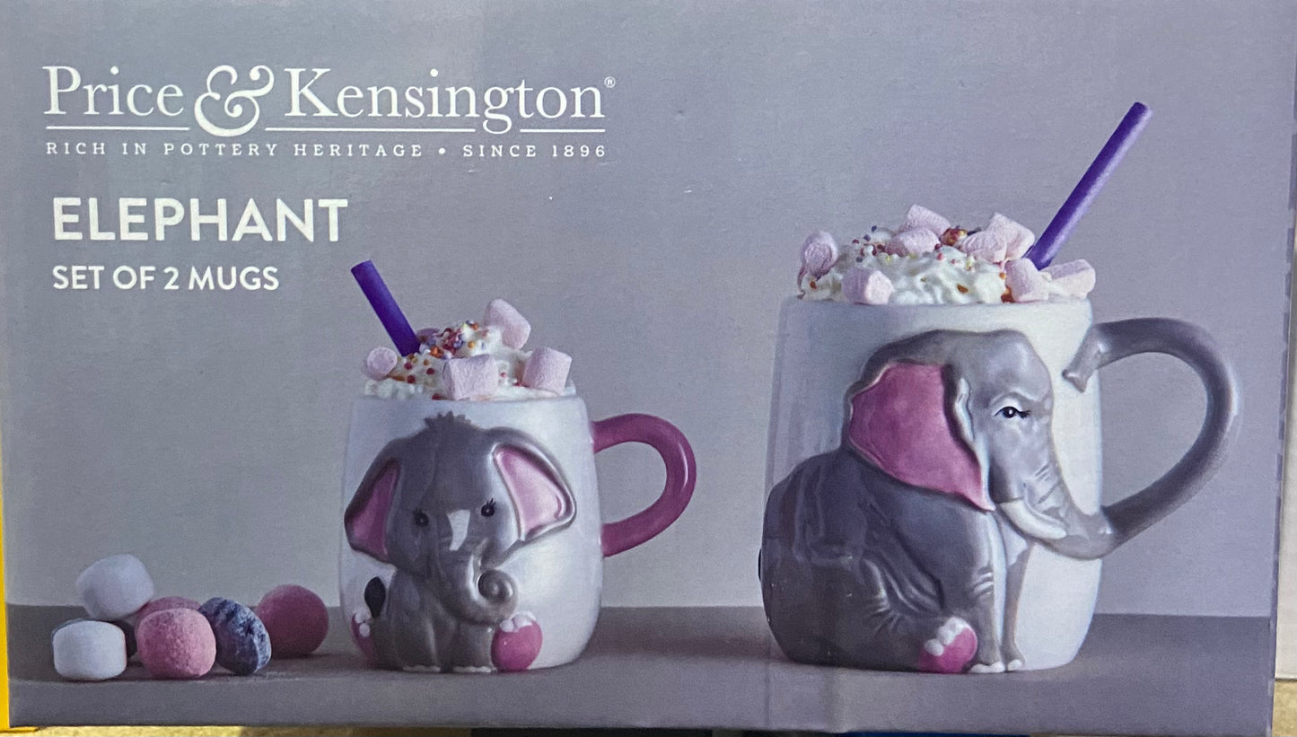 ENSEMBLE DE 2 MUGS ÉLÉPHANT