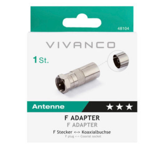 VIVANCO ADAPTATEUR ANTENNE F FICHE F < - > FICHE COAXIALE