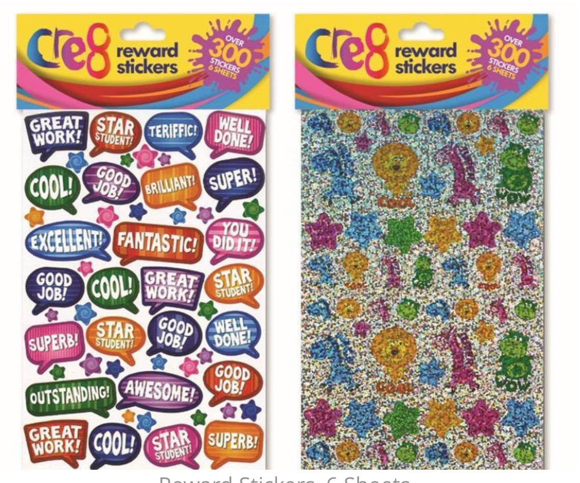CRE8 REWARD STICKERS 6 sheets
