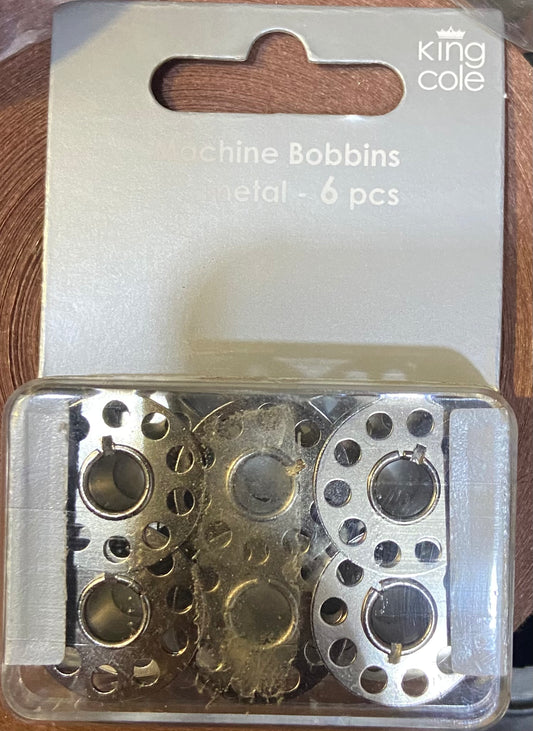 KING COLE MACHINE BOBBINS METAL 6pcs
