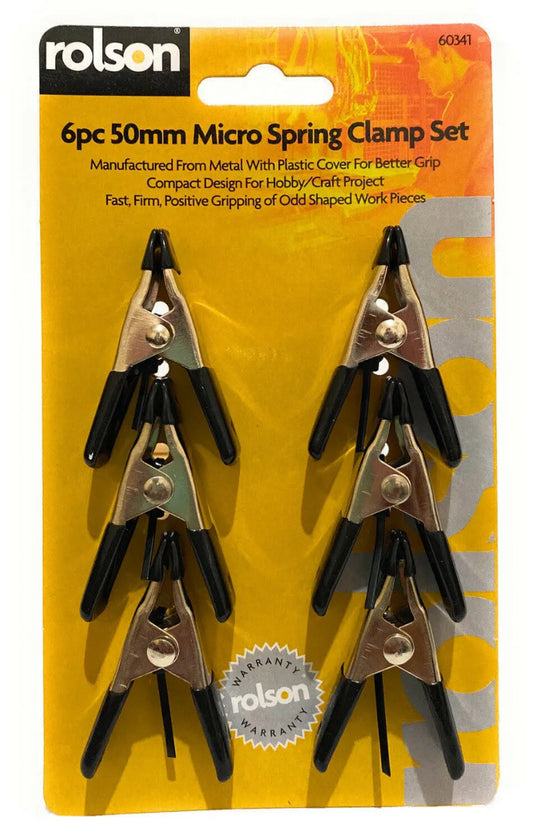 ROLSON 6pc 50mm MICRO SPRING CLAMP SET