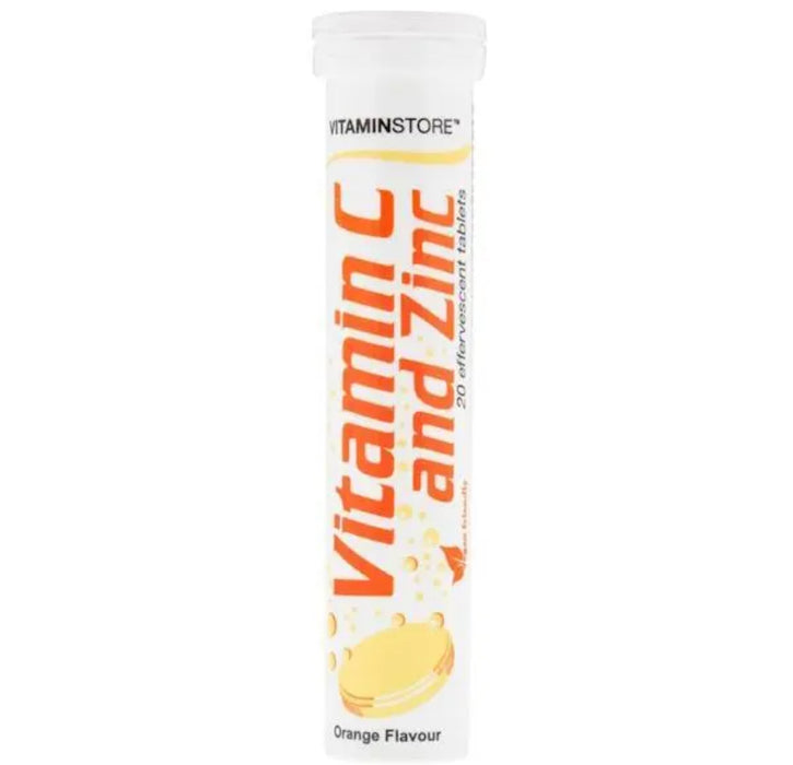 Vitaminstore Vitamin C & Zinc 20 Effervescent Tablets Orange flavor