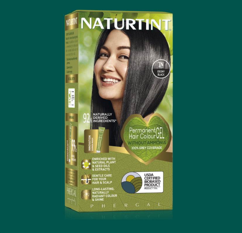 NATURTINT PERMANENT HAIR COLOUR GEL 1N EBONY BLACK – 170ML