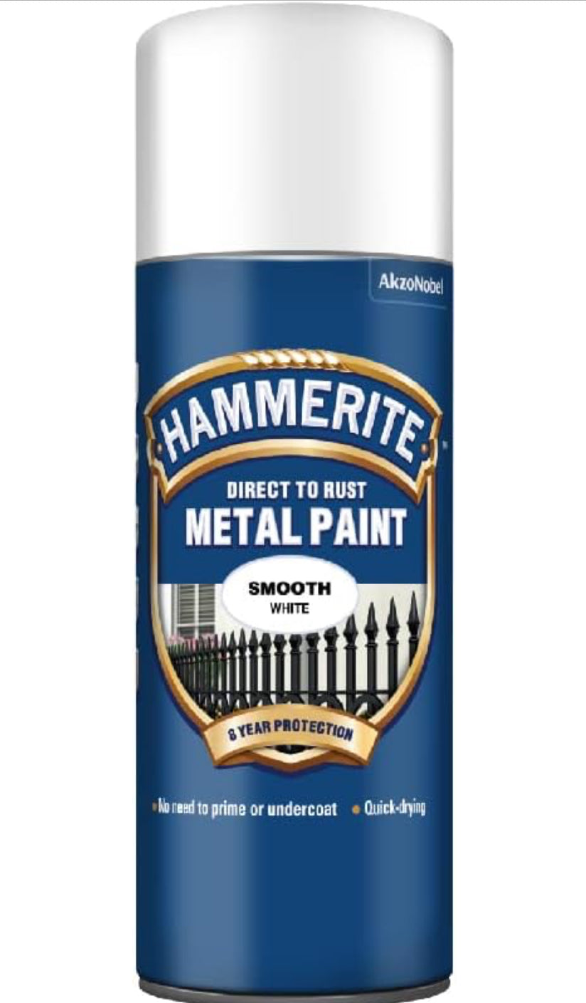 HAMMERITE METAL PAINT SMOOTH WHITE 400ml