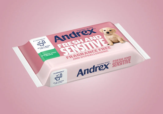 LINGETTES ANDREX FRAÎCHEUR & SENSIBILITÉ SANS PARFUM ET HYPOALLERGÉNIQUES