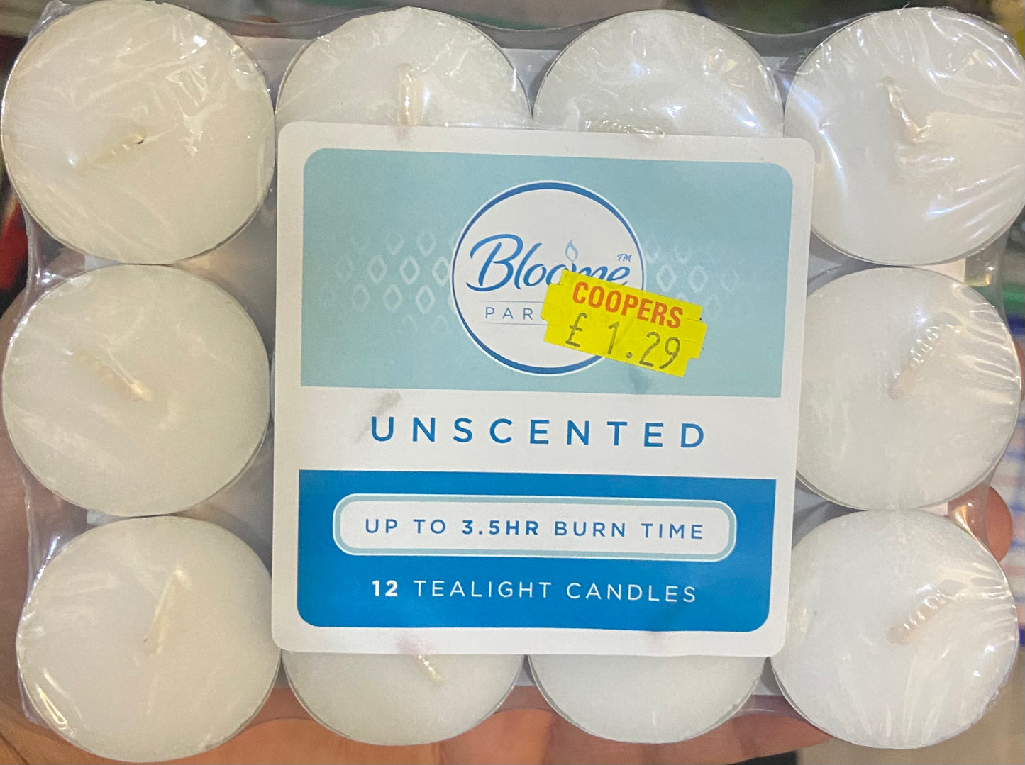 White Tealights 12pk Unscented