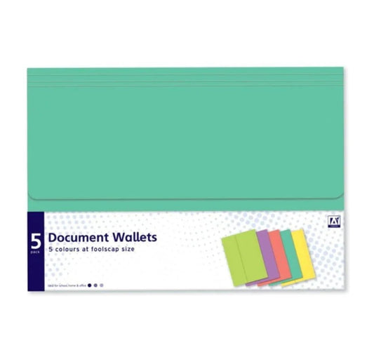 5 pack DOCUMENT WALLETS