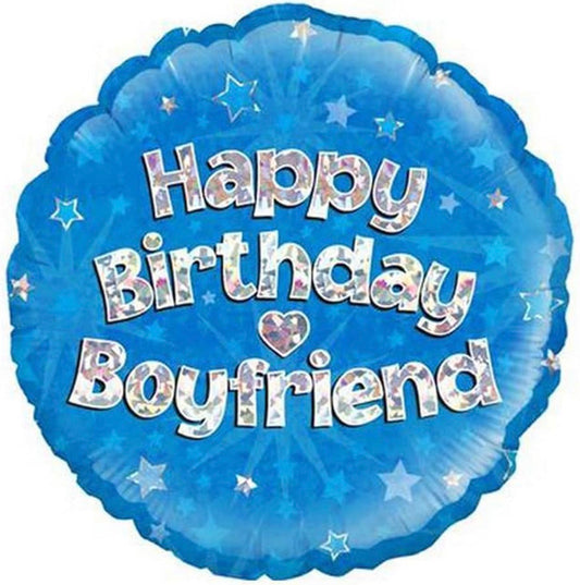 BALLON DE BAUDOIR HOLOGRAPHIQUE BLEU 45 CM POUR ANNIVERSAIRE DE PETIT AMI