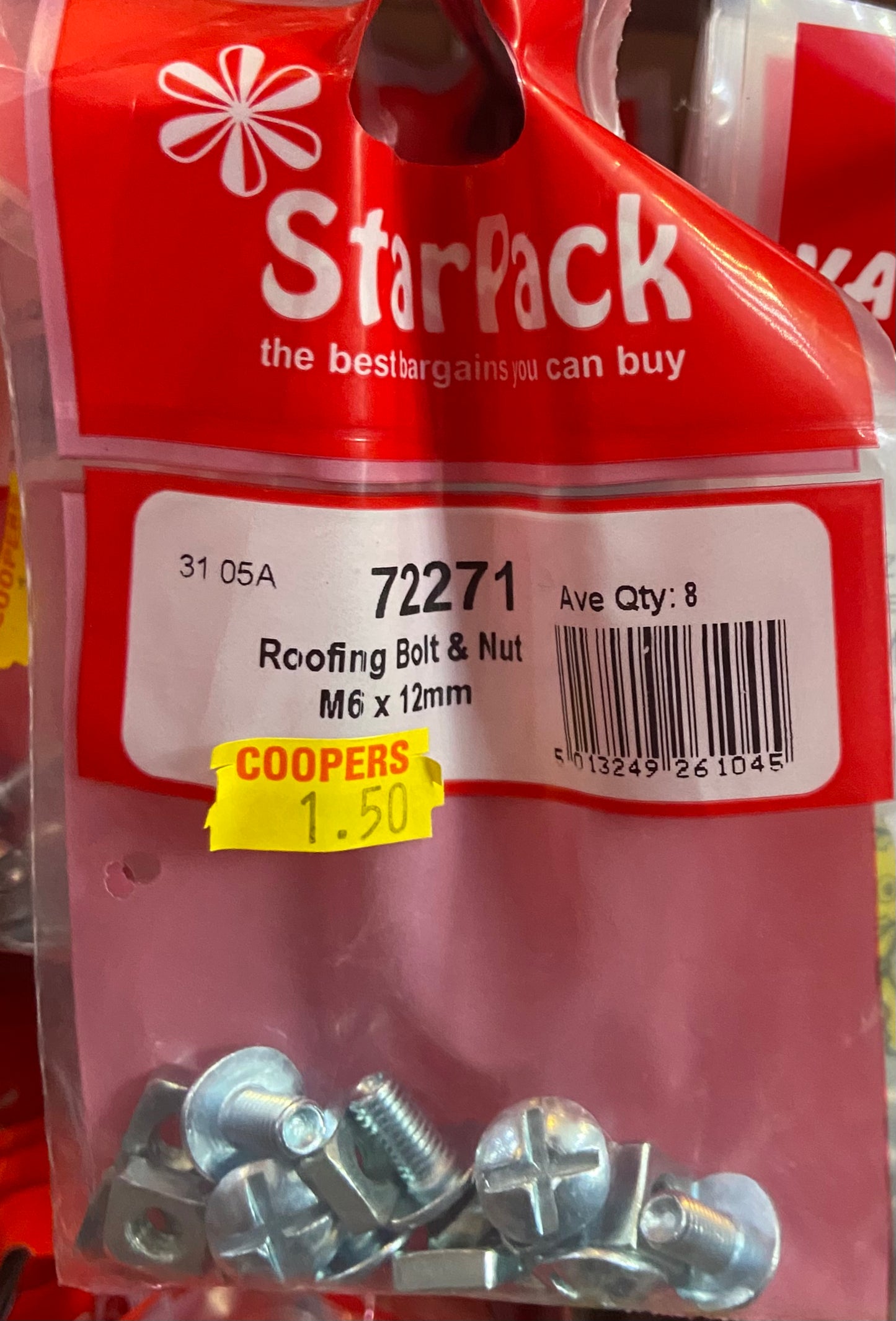 STARPACK M6X12MM ROOFING BOLT & NUT