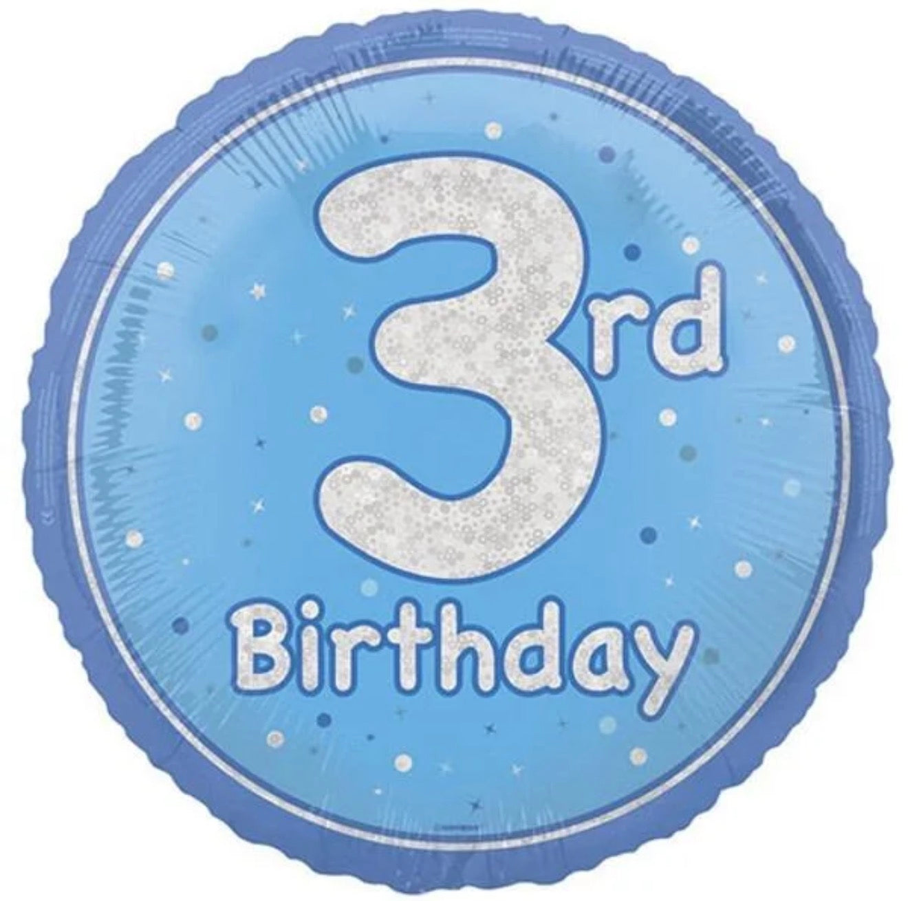 18in GLITZ BLUE 3rd BIRTHDAY FOIL BALLOON