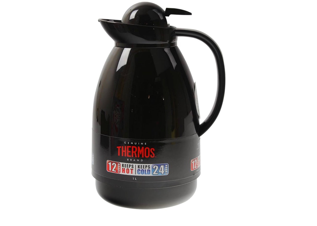 THERMOS GLASS LINED CARAFE BLACK 1L
