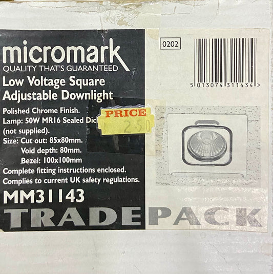 MICROMARK SPOT ENCASTRE CARRE ORIENTABLE BASSE TENSION