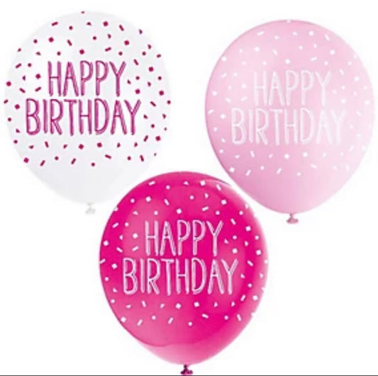 9in UNIQUE HAPPY BIRTHDAY LATEX BALLOONS 10