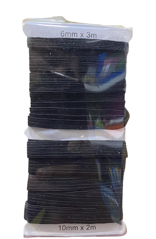 Black ELASTIC 6mm x 3m + 10mmx2m