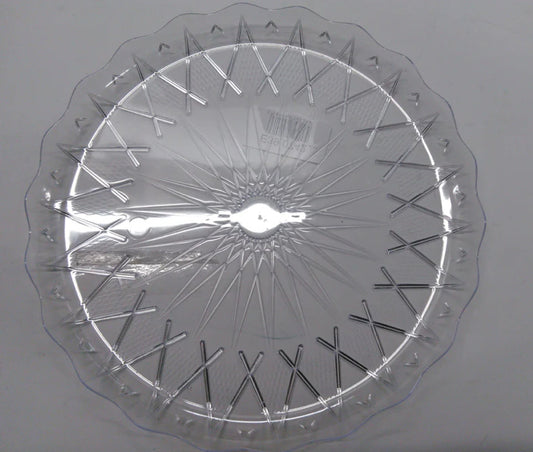 PLATEAU DE SERVICE ROND EN PLASTIQUE TRANSPARENT 30CM