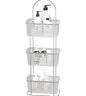 3 Tier Standing Caddy Chrome with Plastic Baskets