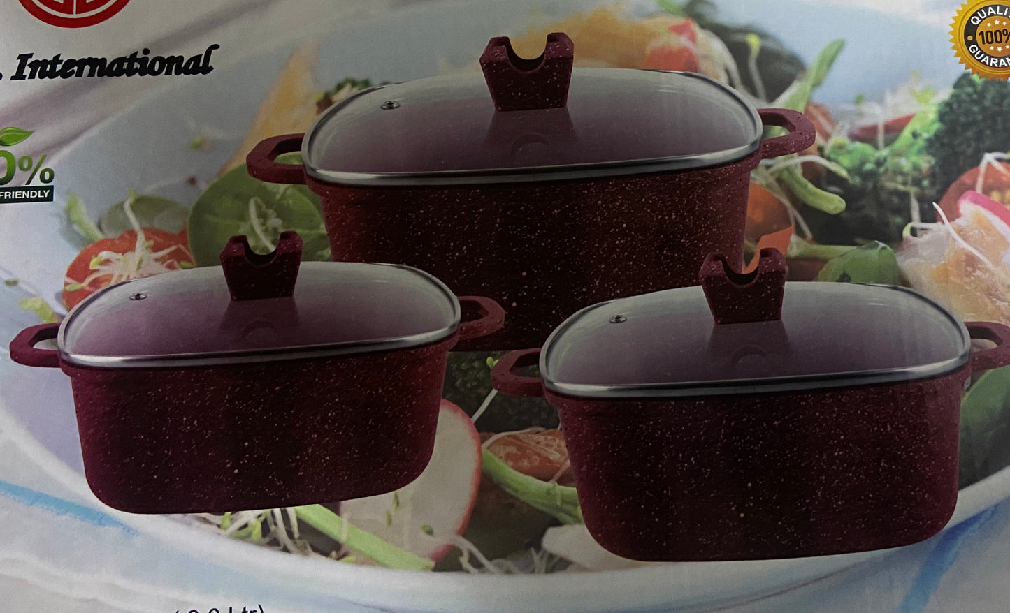 GRANITE COATING COOKWARE 24cm SQUARE CASSEROLE 5L