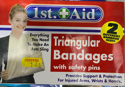 BANDAGES TRIANGULAIRES avec épingles de sûreté