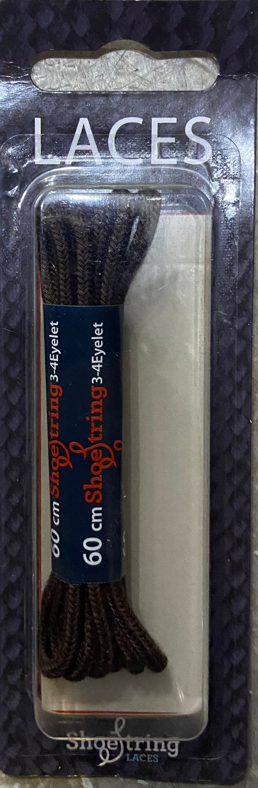 SHOE STRING LACES 60cm BROWN ROUND
