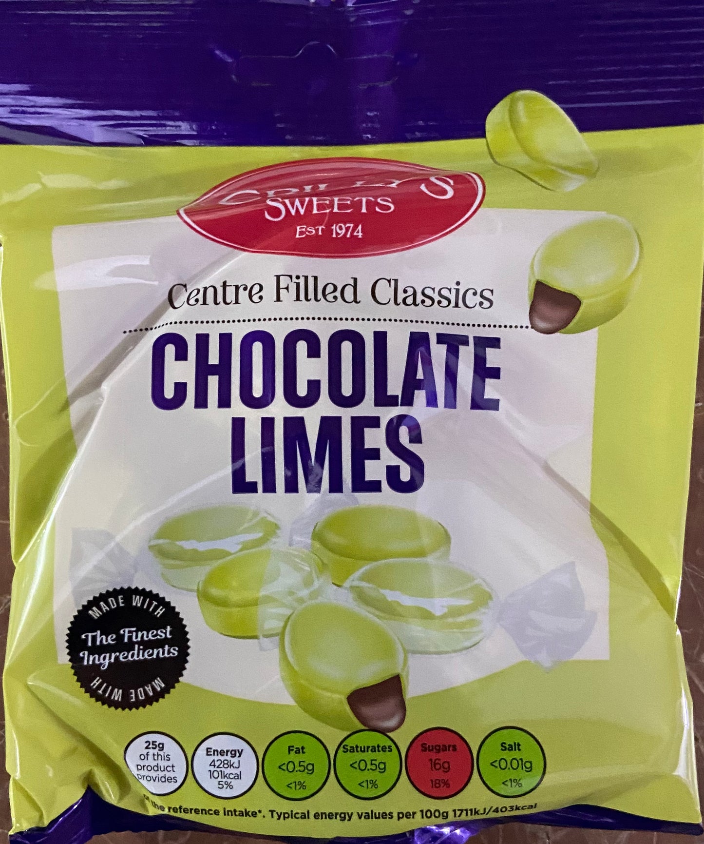 CRILLYS 100G CHOCOLAT-CITRON VERT