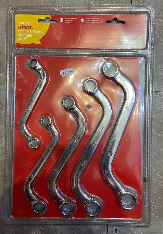 AMTECH 5pc S-SHAPED SPANNER SET