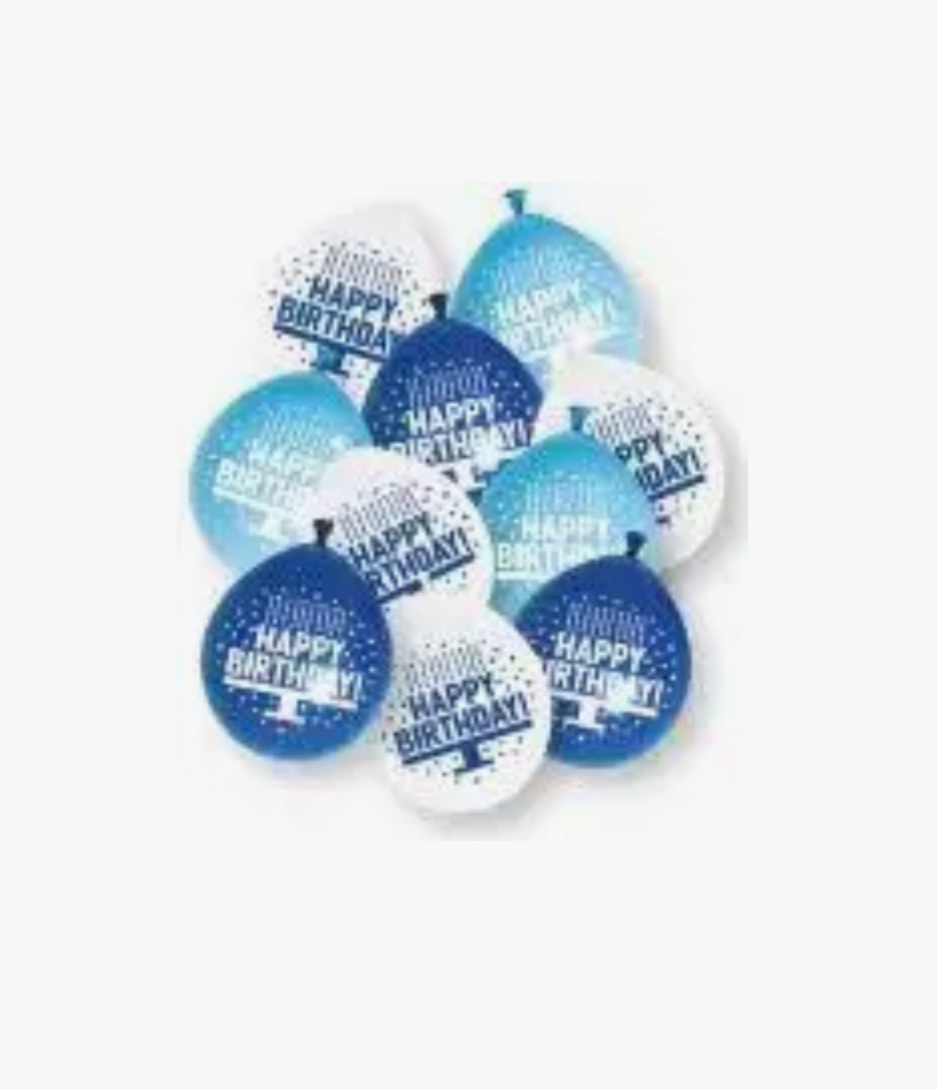 Ballons de baudruche assortis bleus « Happy Birthday » 9 po (10 unités)