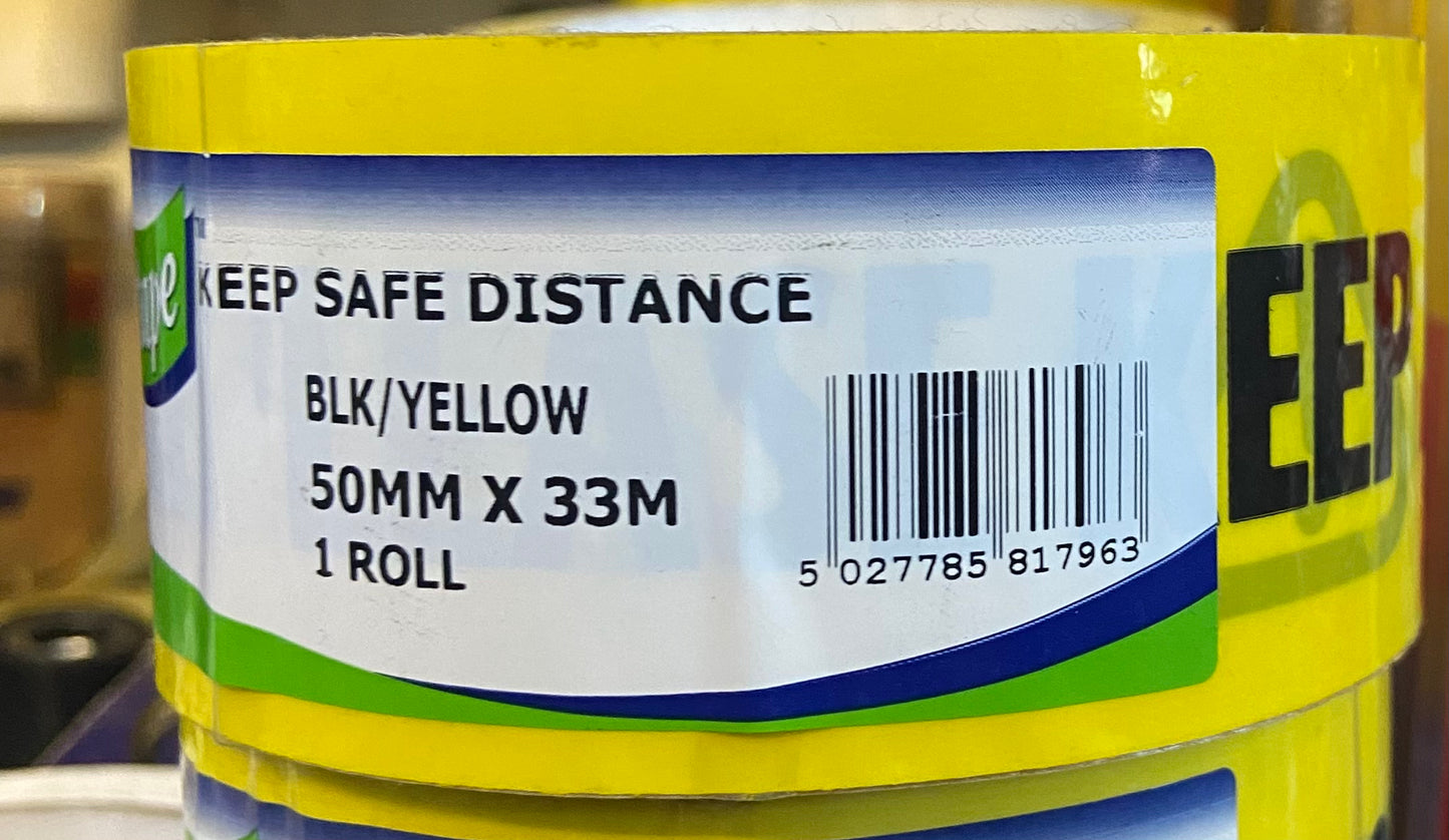 ULTRATAPE GARDEZ VOS DISTANCES NOIR/JAUNE 50mm x 33m