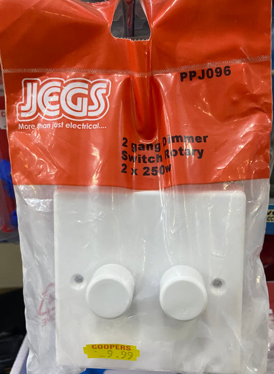 JEGS 2 GANG DIMMER SWITCH ROTARY 2x250w