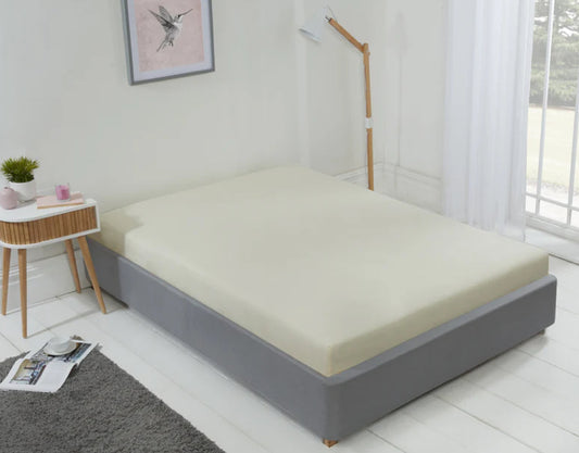 LYLA FITTED SHEET KING CREAM 152x203cm