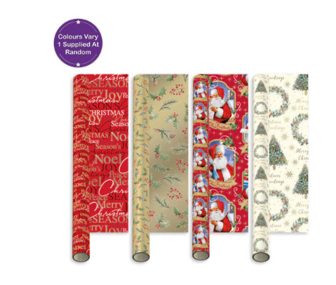 CHRISTMAS 4m ROLL WRAP ELEGANT TRADITIONS