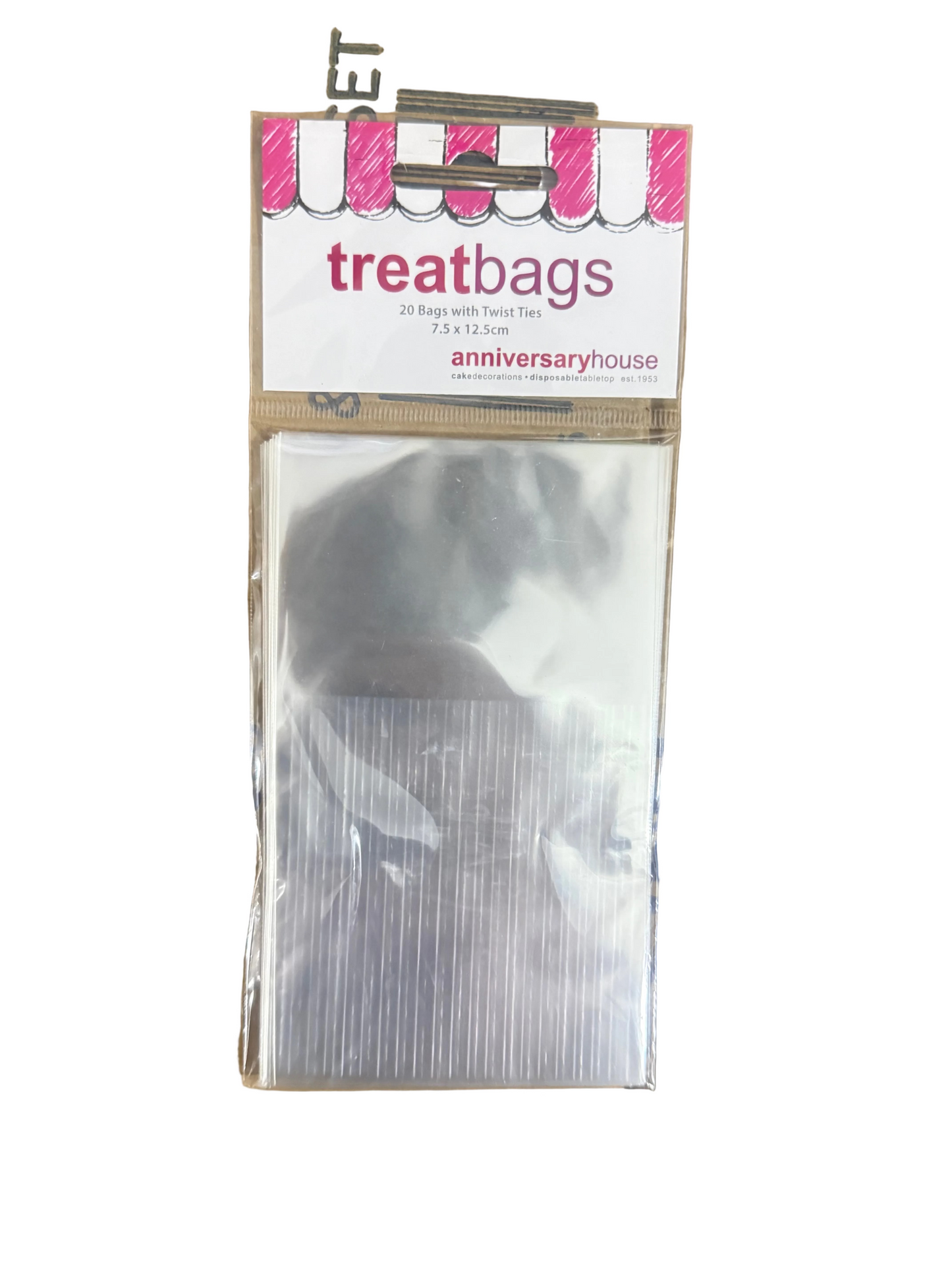 TREATBAGS WITH TWISTED TIES 7.5 x 12.5cm 20 bags
