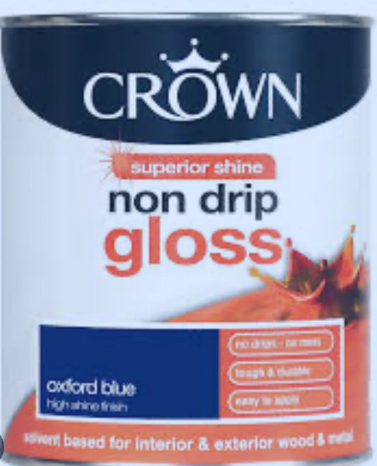 Peinture laque Crown Non Drip bleu Oxford 750ml