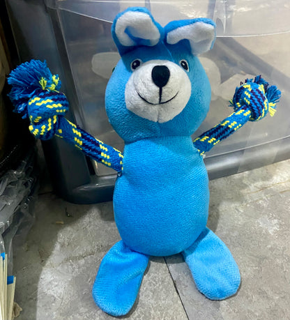 LAPIN EN PELUCHE COUINEUR AVEC BRAS EN CORDE