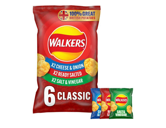 Walkers Classic Variety Multipack Crisps 6x25g