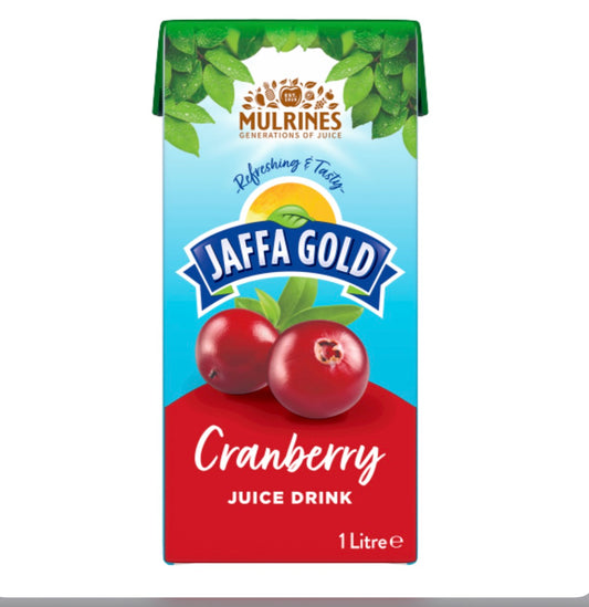 MULRINES JAFFA GOLD CRANBERRY JUICE DRINK 1L