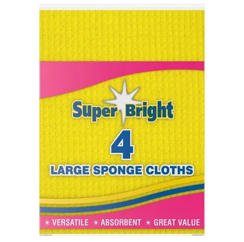 SUPER BRIGHT 4 LARGE SPONGE CLOTHES