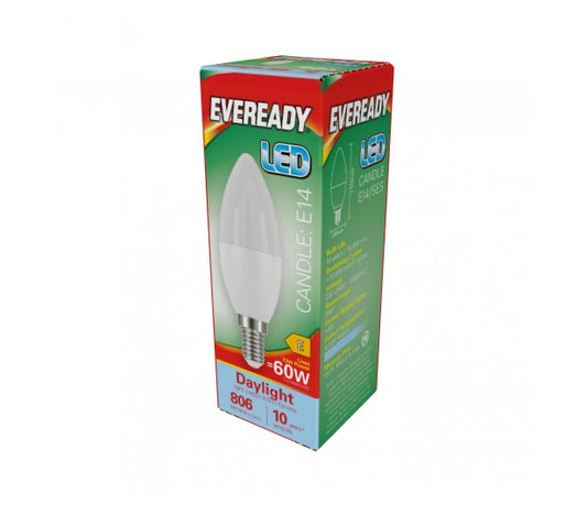 EVEREADY LED CANDLE BULB E14 7.3w=60w DAYLIGHT 806LM
