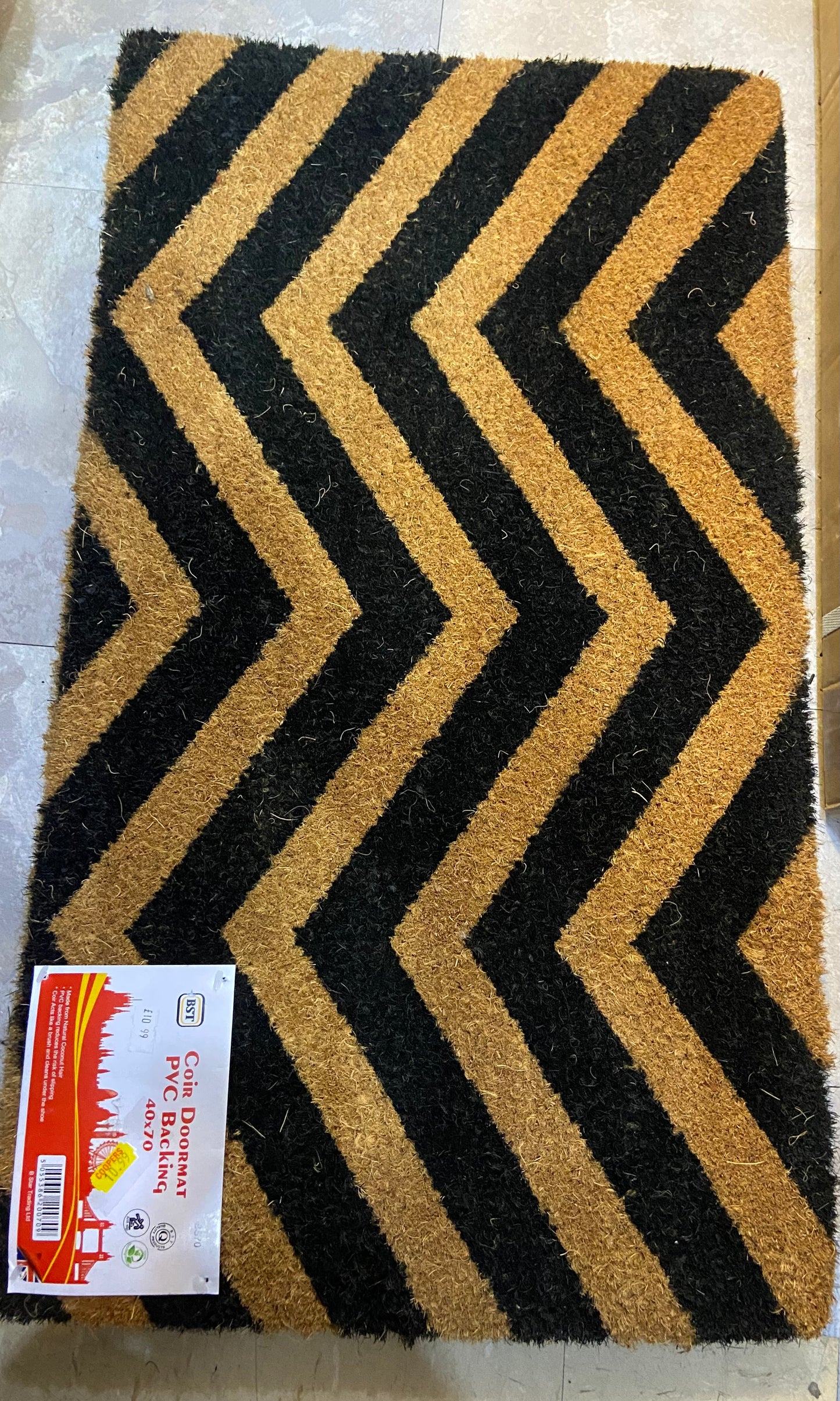 PAILLASSON EN FIBRE DE COCO AVEC DOS EN PVC 40x70cm